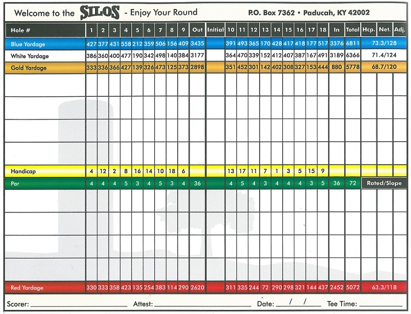 Scorecard - Silo's Country Club